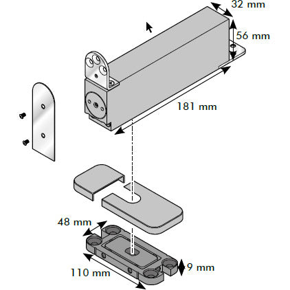 Arkitur Double action 60kgs sprung pivot hinge set