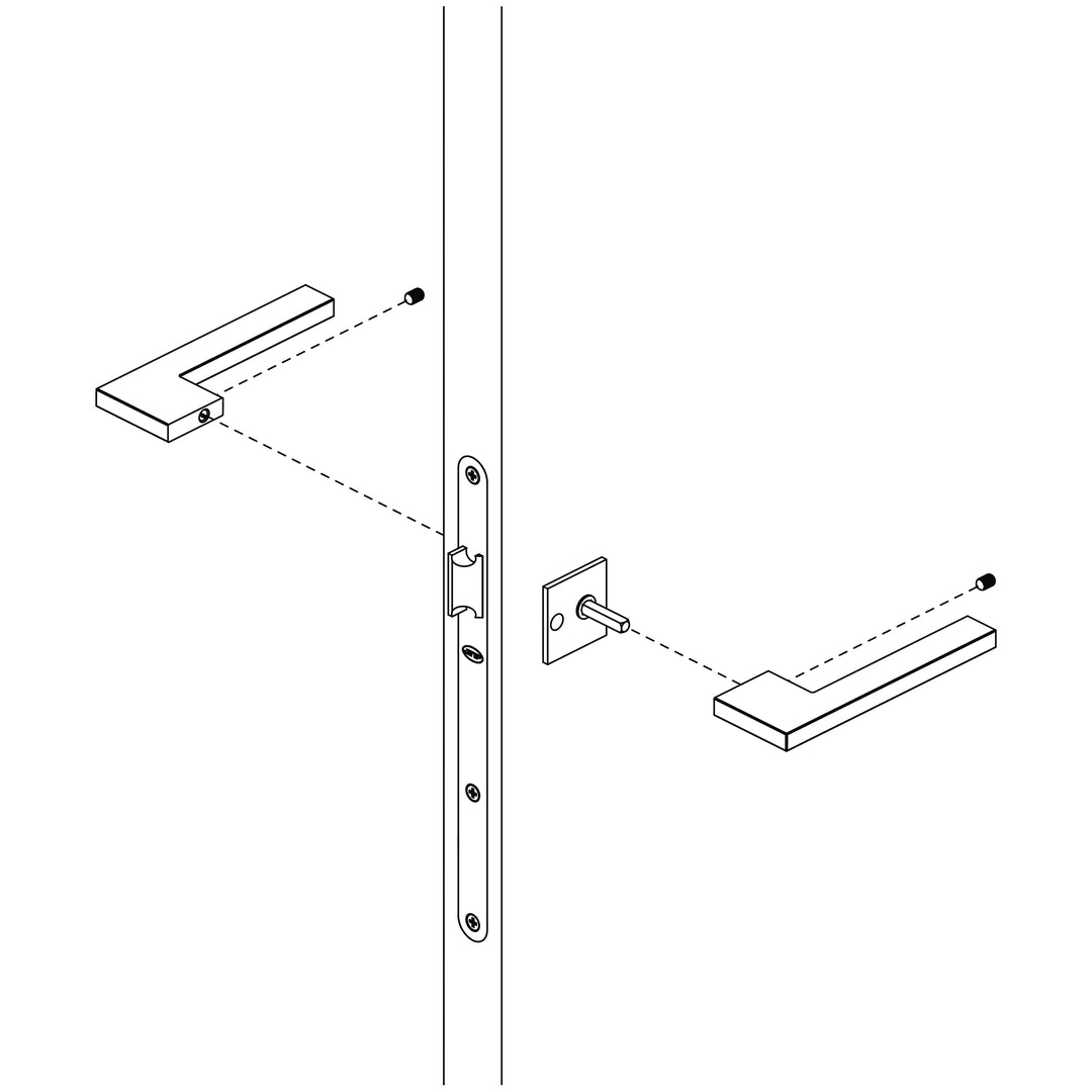 JNF Geometric Slim Q Lever Handle on Square Rose