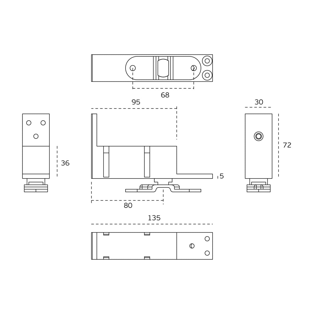 JNF Double action 45kgs sprung timber door pivot hinge set