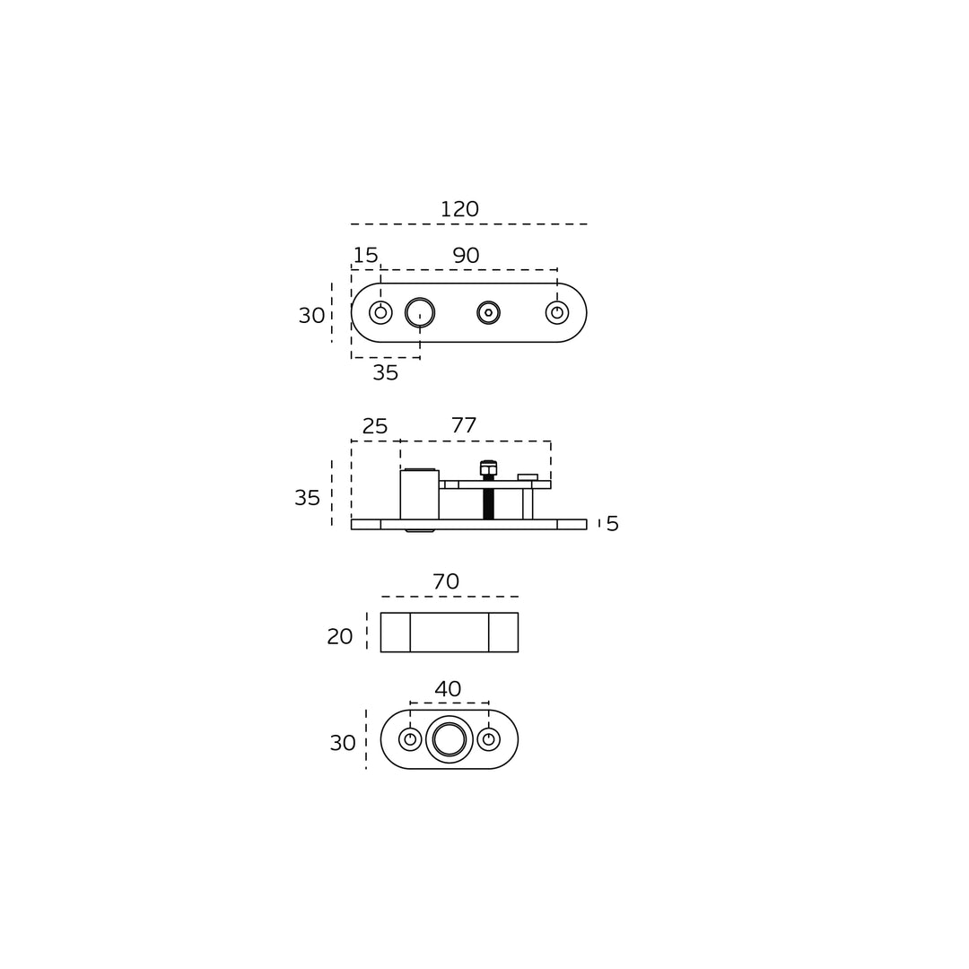 JNF Flush Frame 100kgs Pivot Hinge