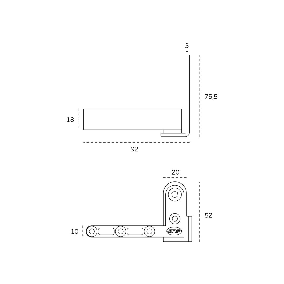 JNF satin stainless steel 40kgs Pivot Hinge set