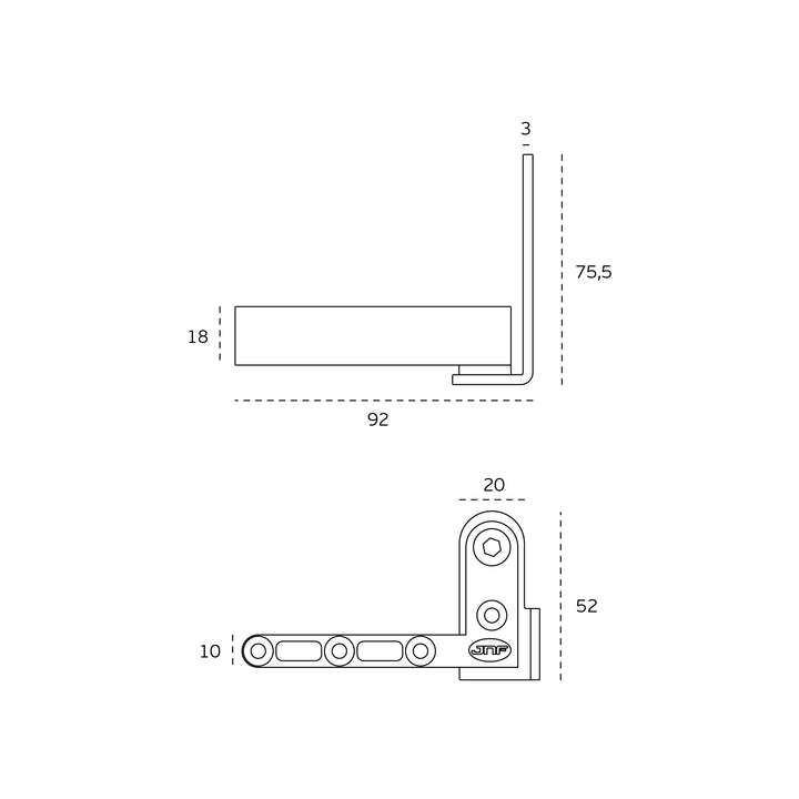 JNF satin stainless steel 40kgs Pivot Hinge set