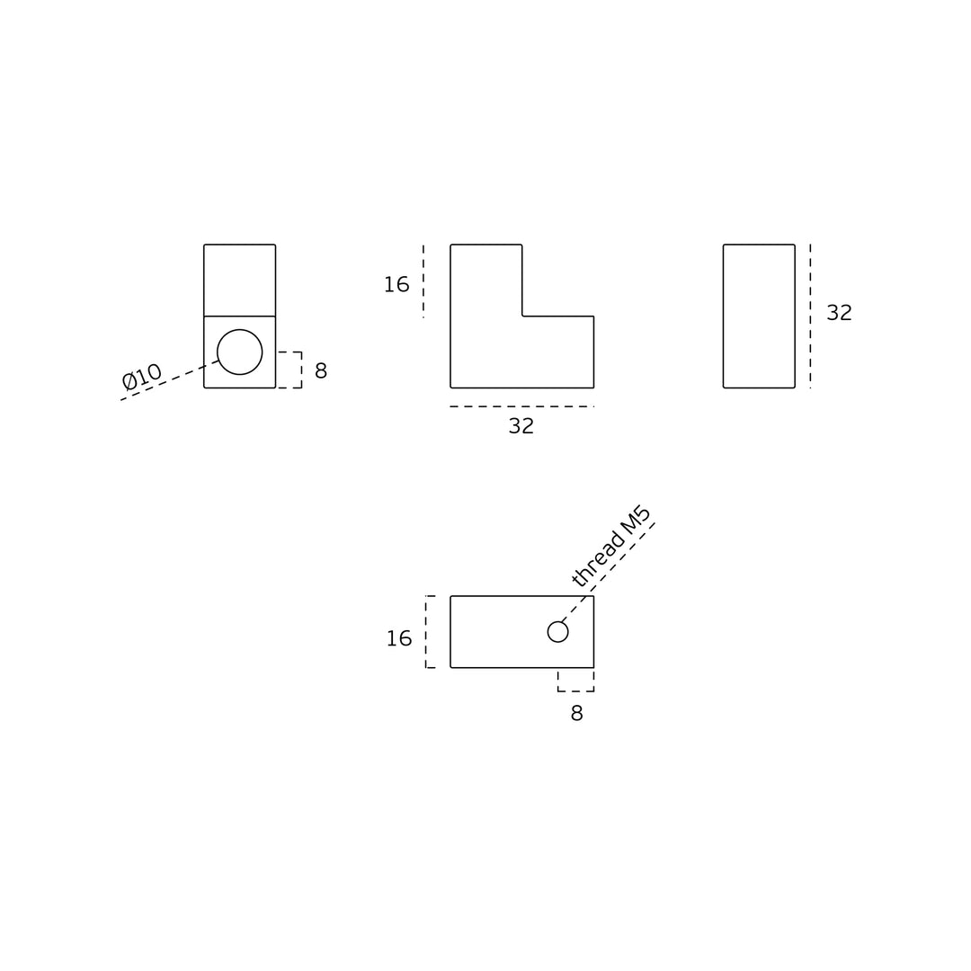 JNF Quadro Series Angle Wall Hook