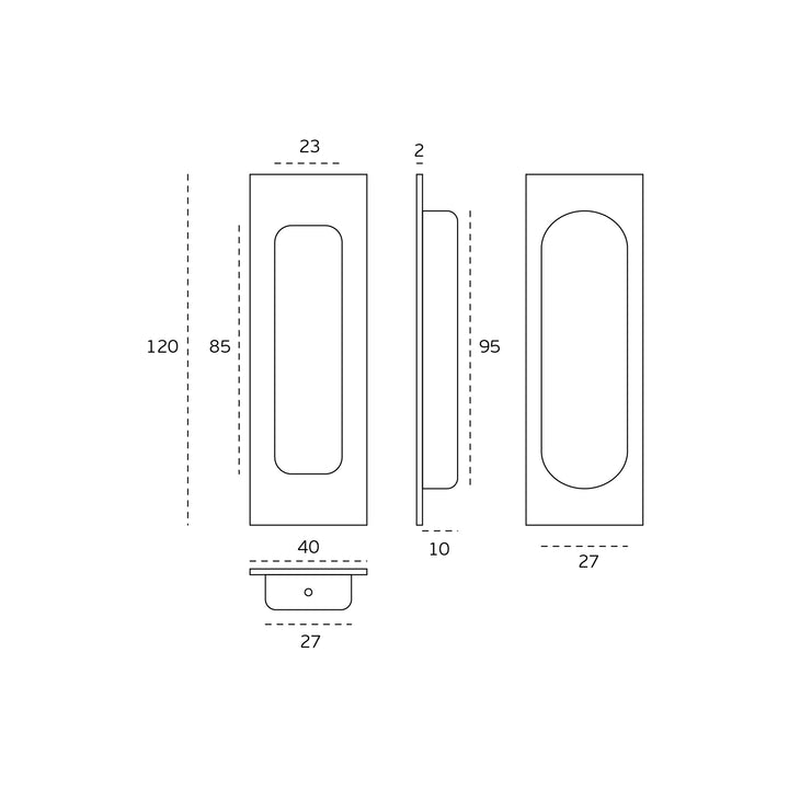 JNF Rectangular 120 Flush Handle