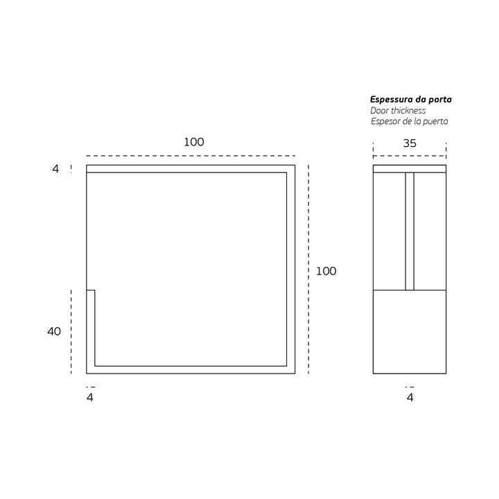 JNF Square 301 Flush Sliding Pocket Door Handle