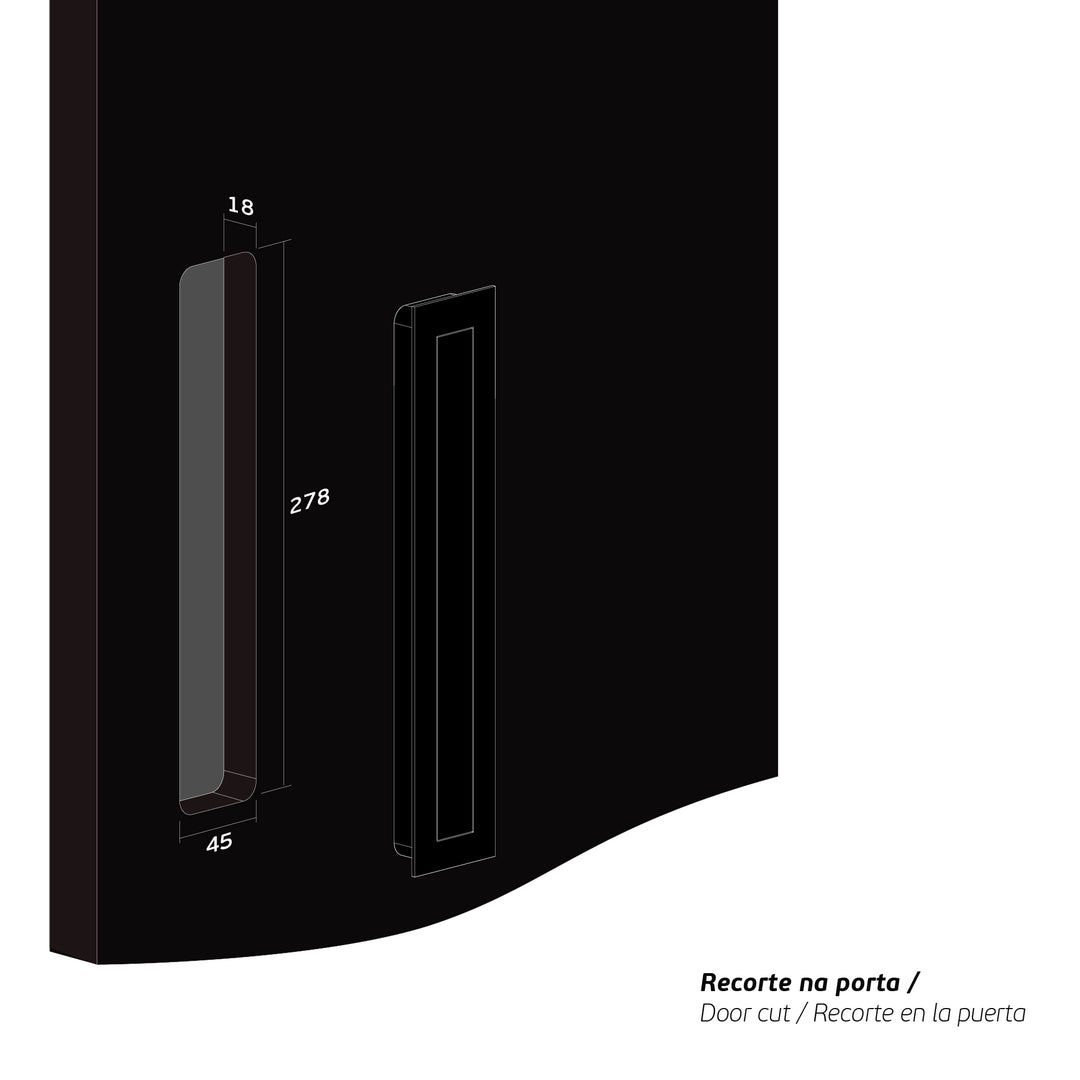 JNF Slender Raw 300mm Flush Pull Cabinet Fitting