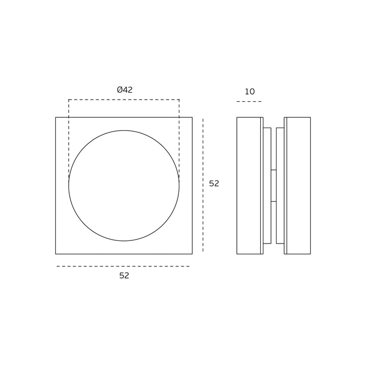 JNF Glass Square Sliding Door Handle Set