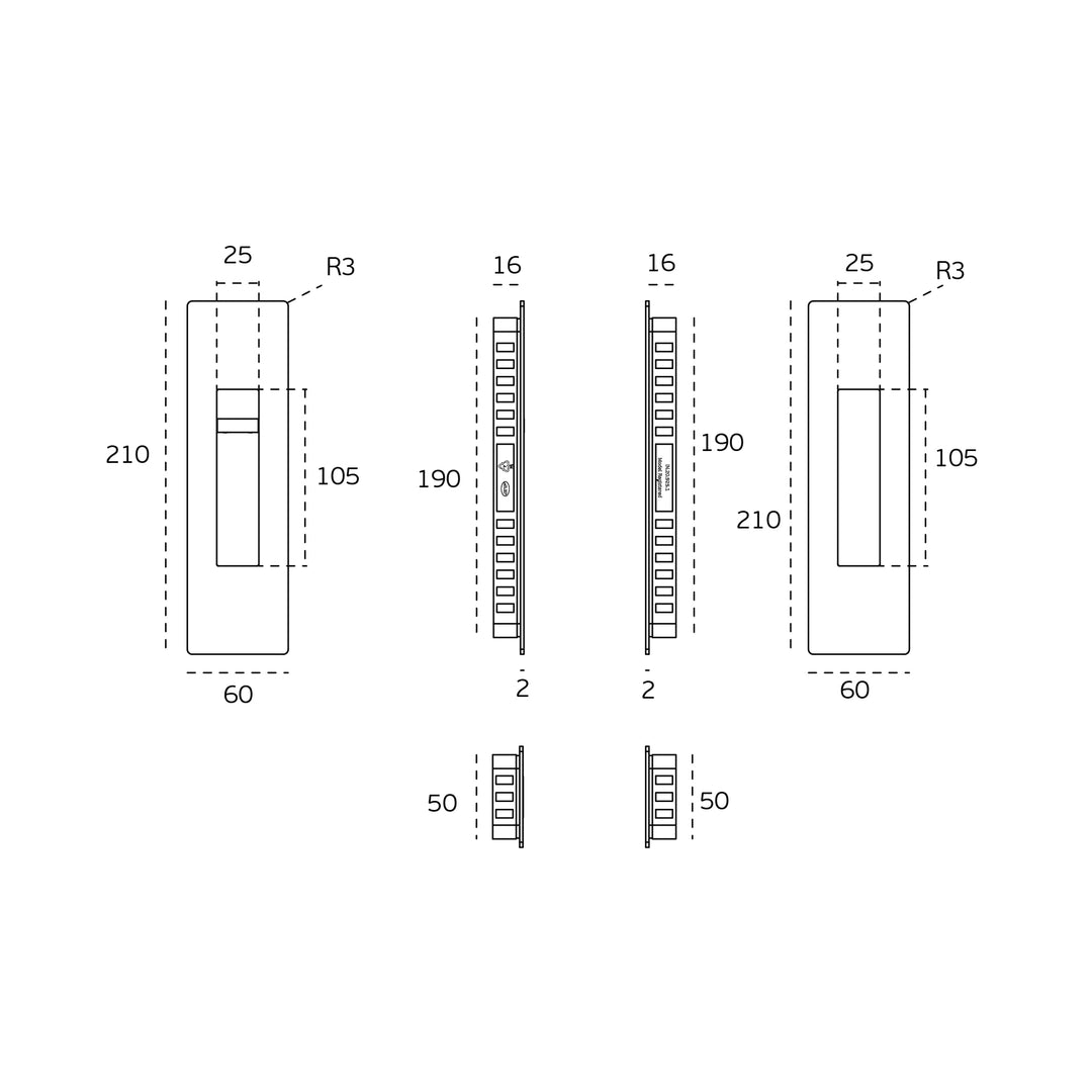 JNF Magnetic Sliding Pocket Door Lock