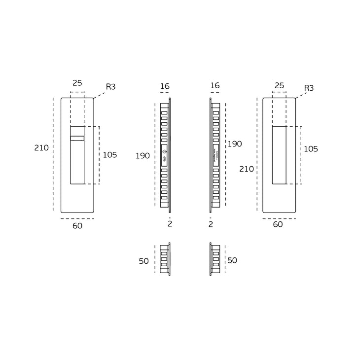 JNF Magnetic Sliding Pocket Door Lock