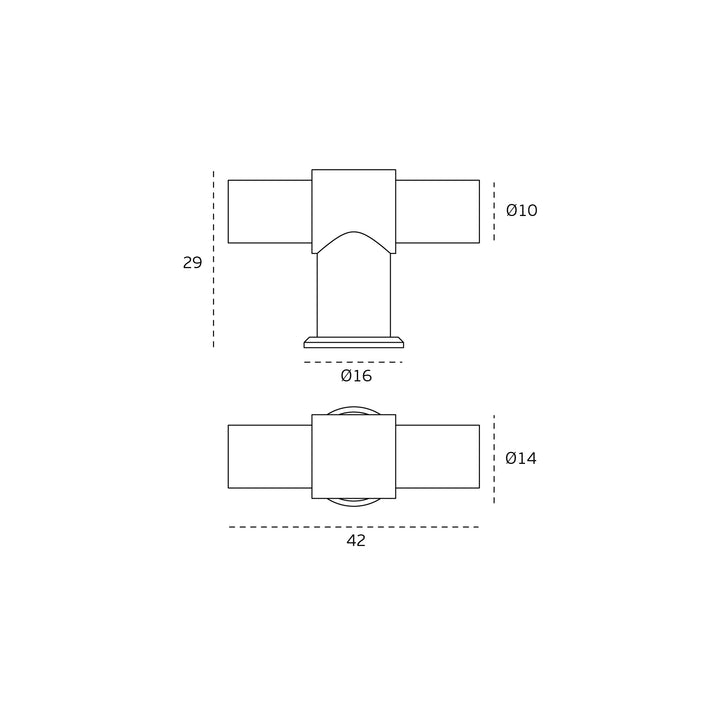 JNF STOUT T-Bar 14mm Cabinet Knob