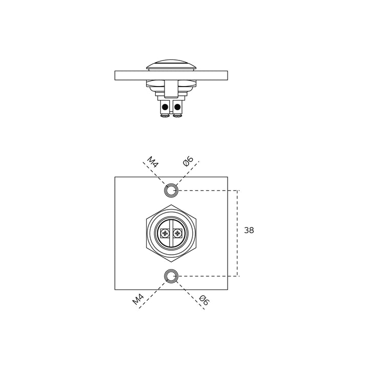 JNF Square Bell Push - 50mm