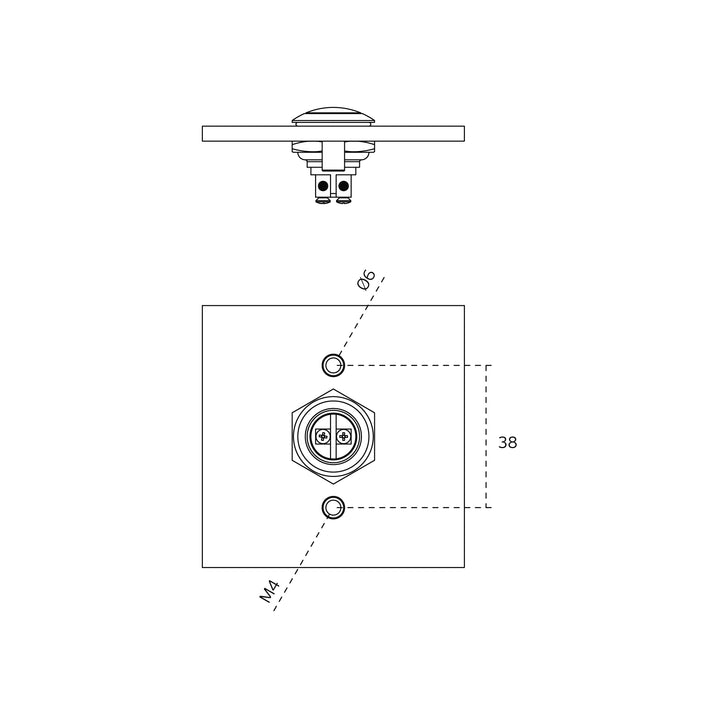 JNF Square Bell Push - 70mm