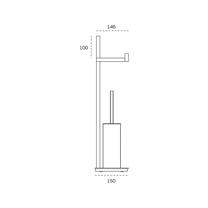 JNF Quadro Series Toilet Brush with Paper Holder