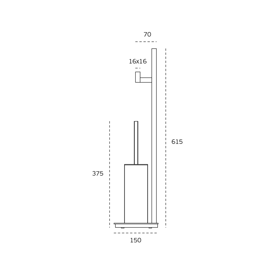 JNF Quadro Series Toilet Brush with Paper Holder