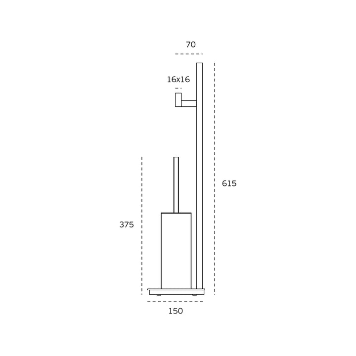 JNF Quadro Series Toilet Brush with Paper Holder