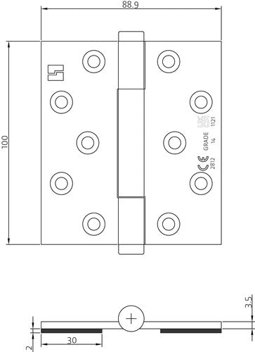 Simonswerk Tritec 1780 Single Concealed Bearing Hinge 100 x 88mm