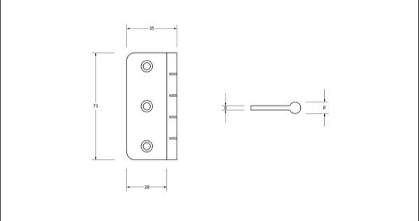 From the Anvil Single 3" Dummy Butt Hinge