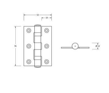 From the Anvil Single 3" Ball Bearing Butt Hinge