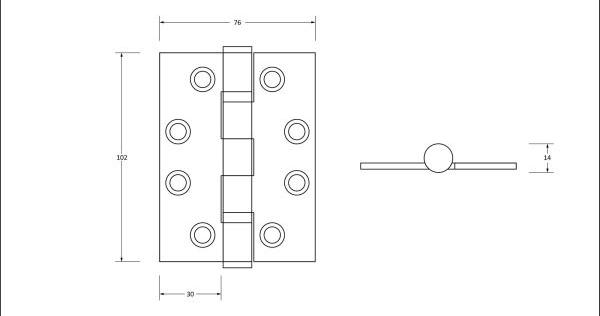 From the Anvil Single 4" Ball Bearing Butt Hinge