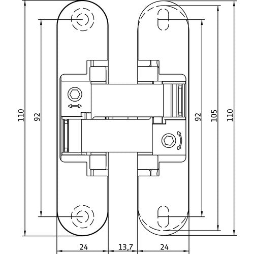 Simonswerk Anselmi AN150 3D Single Concealed Hinge - 40kg