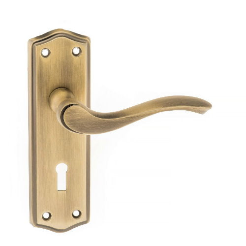 Atlantic Old English Warwick Lever Handle on Back Plate