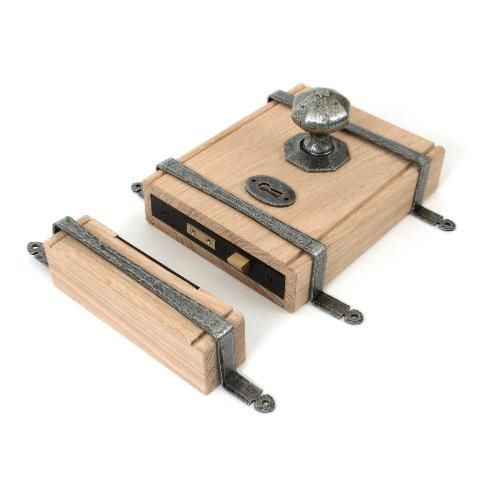 From the Anvil Oak Box Lock & Octagonal Knob Set