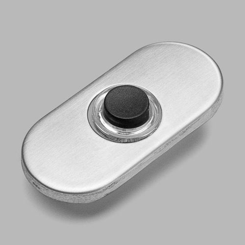 d line satin stainless steel oval bell push