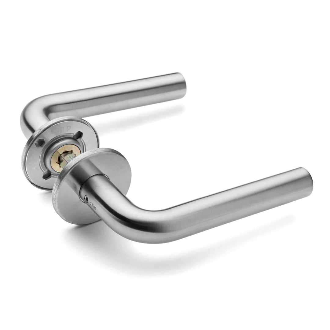 d line hardware satin stainless steel L shape lever handle set