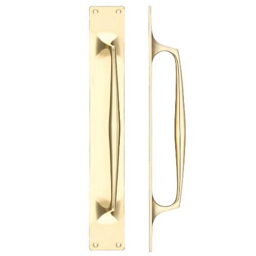 Fulton and Bray Cast Brass Pull Handle with Backplate