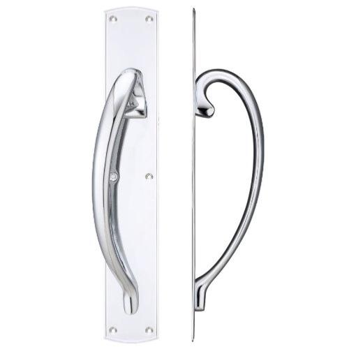 Fulton and Bray Cast Brass Handed Large Pull Handle with Backplate