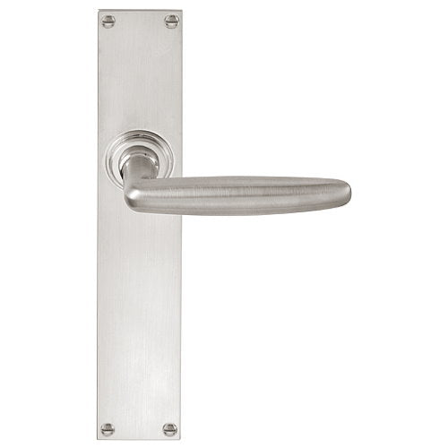 Timeless 1938GPSFC matt nickel lever handle on blank rectangular plate