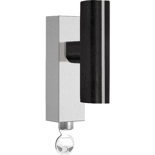 PBT22-DKLOCK stainless steel and oak wood locking tilt and turn window handle