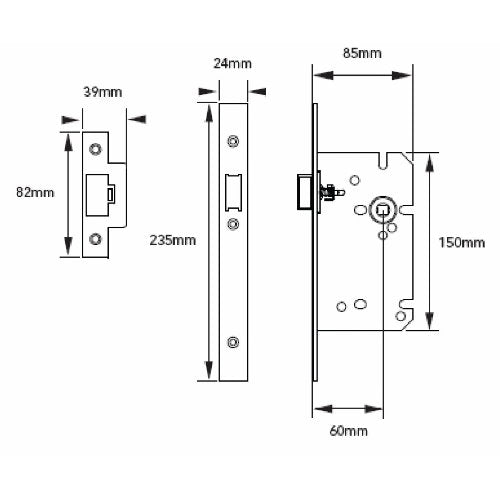 Carlisle Brass DIN Latch - 2 Piece