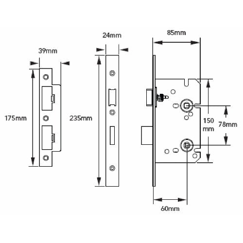 Carlisle Brass DIN Bathlock - 2 Piece