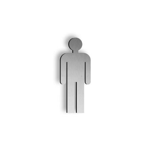 JNF Satin Stainless 250mm high Male pictogram symbol