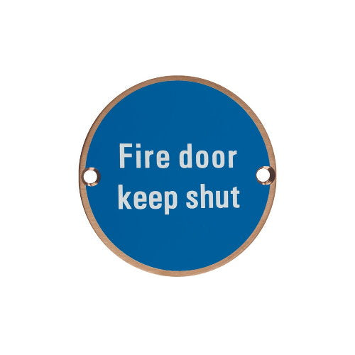 Zoo Hardware Fire Door Keep Shut Sign