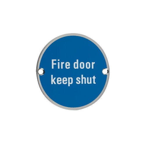 Zoo Hardware Fire Door Keep Shut Sign