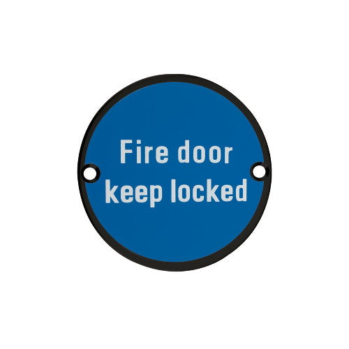 Zoo Hardware Fire Door Keep Locked Sign