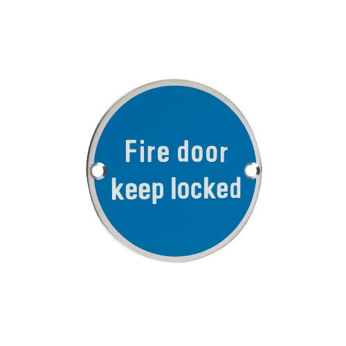 Zoo Hardware Fire Door Keep Locked Sign