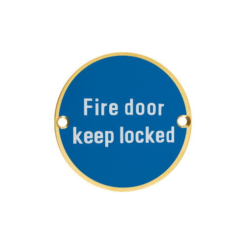 Zoo Hardware Fire Door Keep Locked Sign