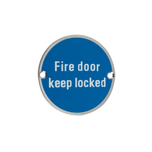 Zoo Hardware Fire Door Keep Locked Sign