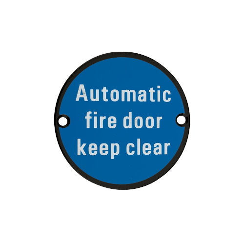 Zoo Hardware Automatic Fire Door Keep Clear Sign