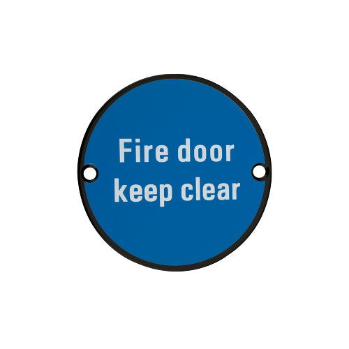 Zoo Hardware Fire Door Keep Clear Sign