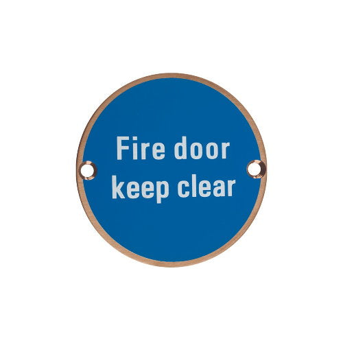 Zoo Hardware Fire Door Keep Clear Sign