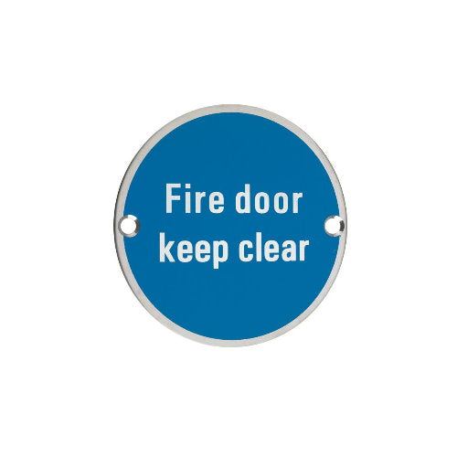 Zoo Hardware Fire Door Keep Clear Sign