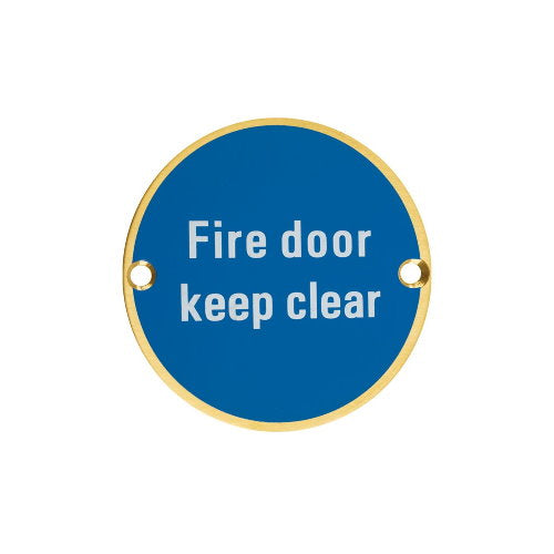 Zoo Hardware Fire Door Keep Clear Sign