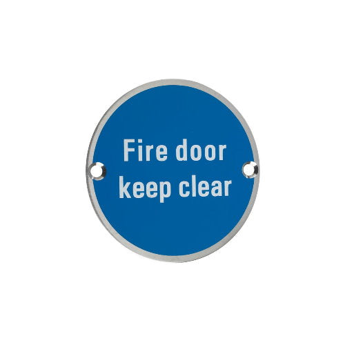 Zoo Hardware Fire Door Keep Clear Sign