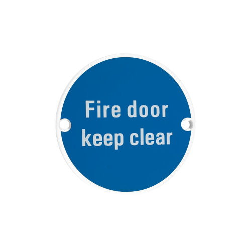 Zoo Hardware Fire Door Keep Clear Sign