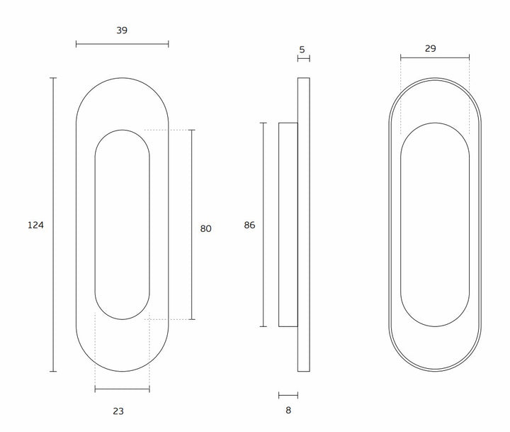 JNF Oval 124 Flush Handle