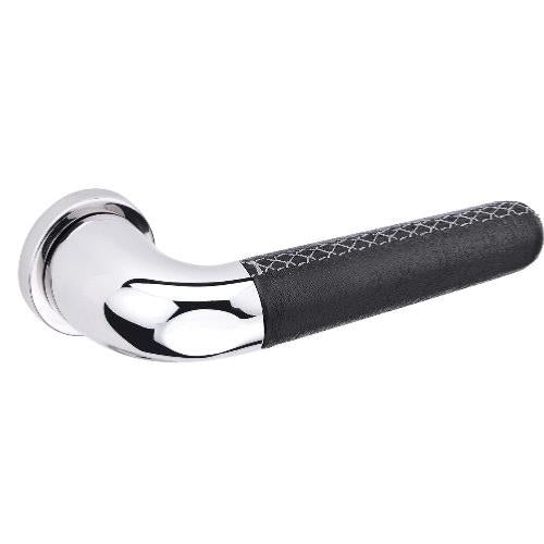 JNF DRIVE V black natural leather lever handle